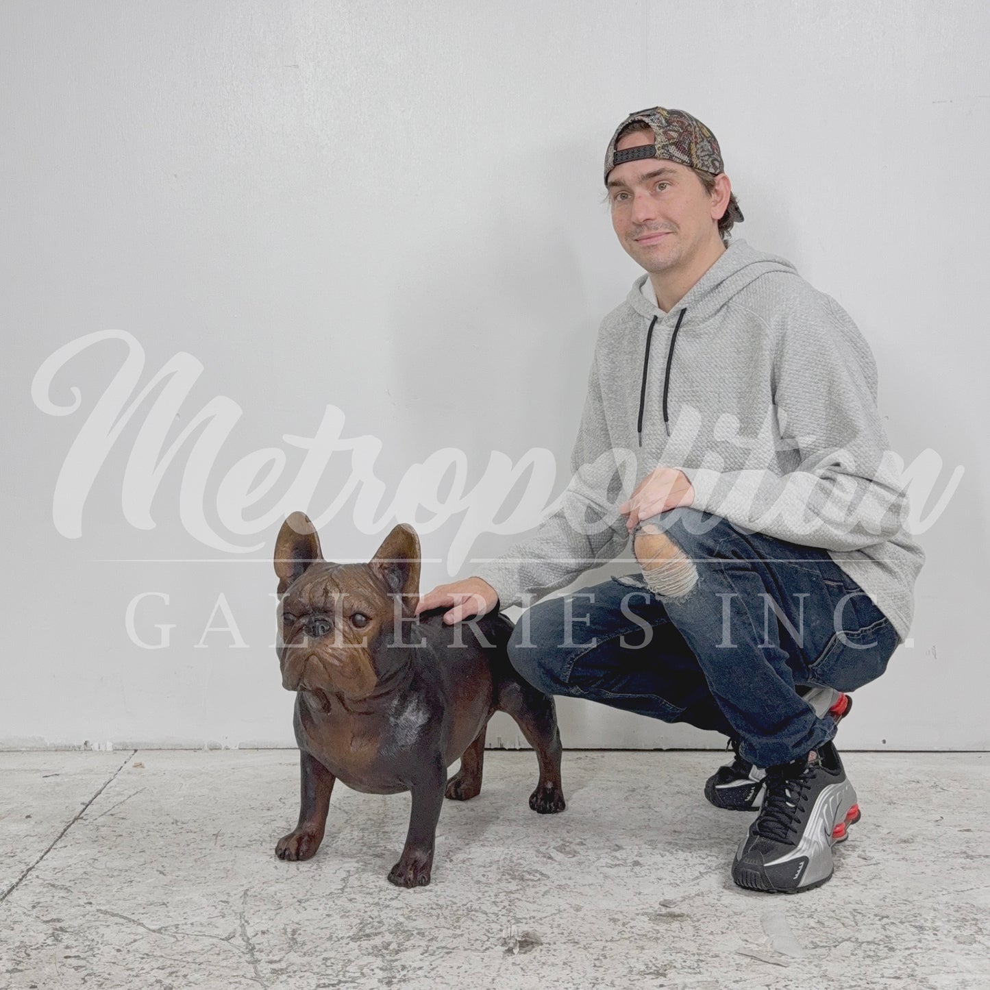 Medium French Bulldog Bronze Statue