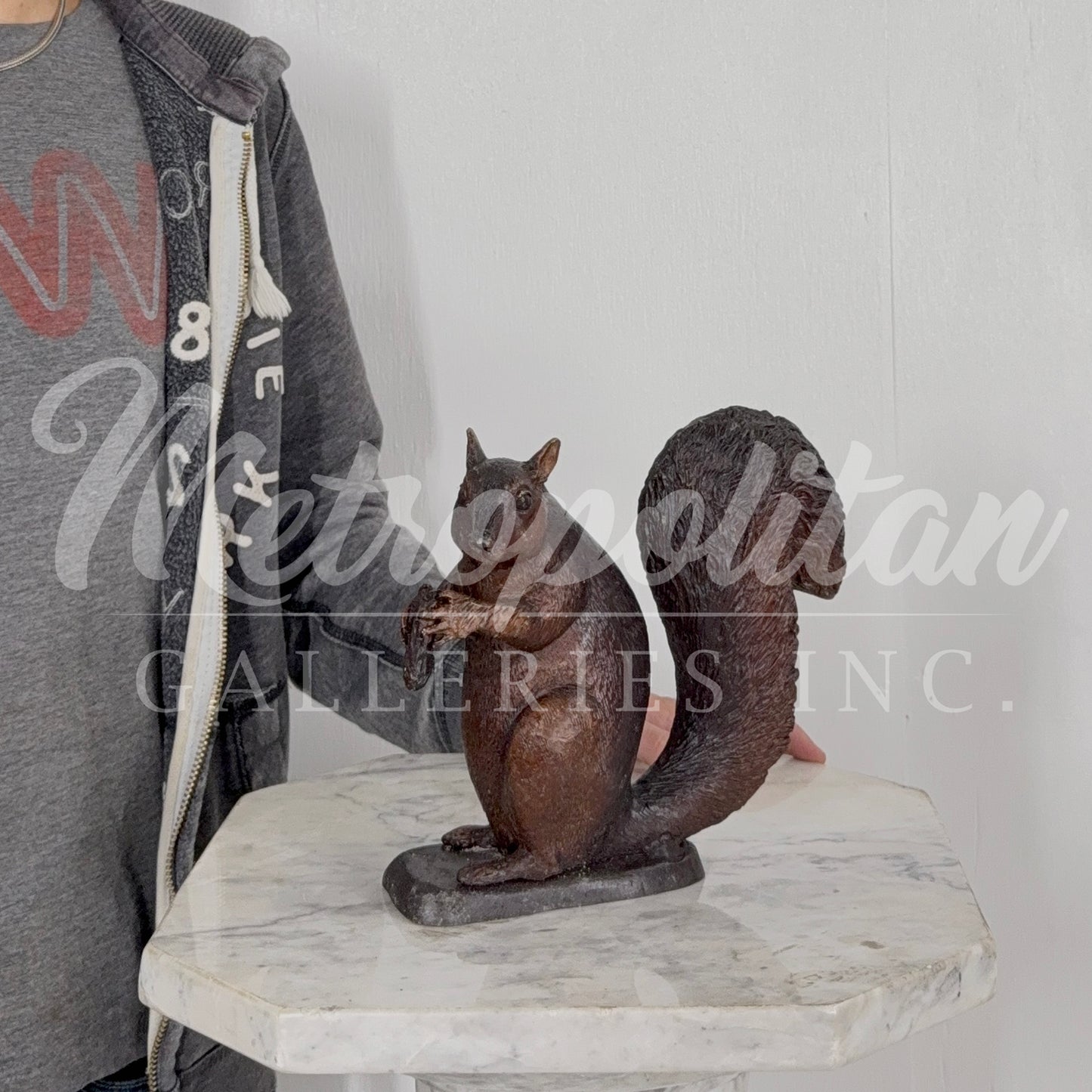 Small Squirrel Table-top Bronze Statue