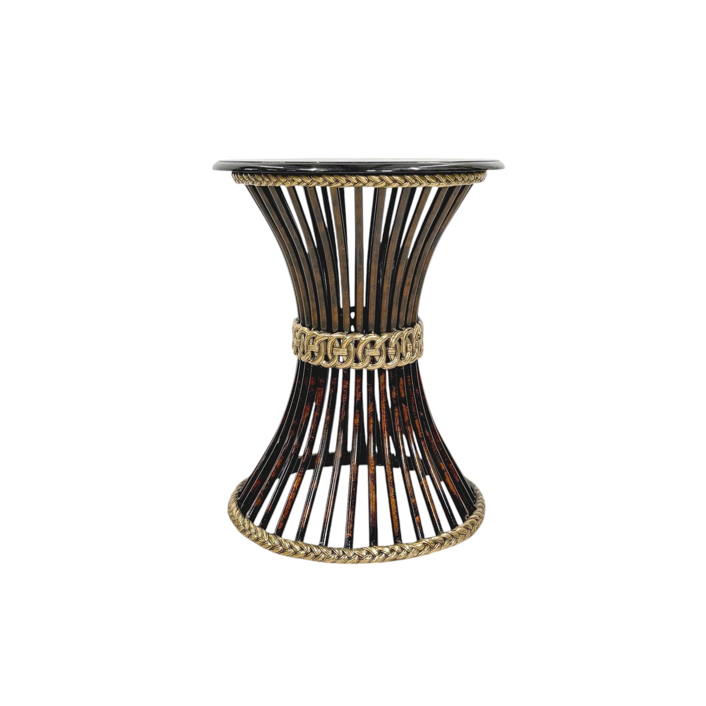 Transitional Bronze Table Base with Marble Top