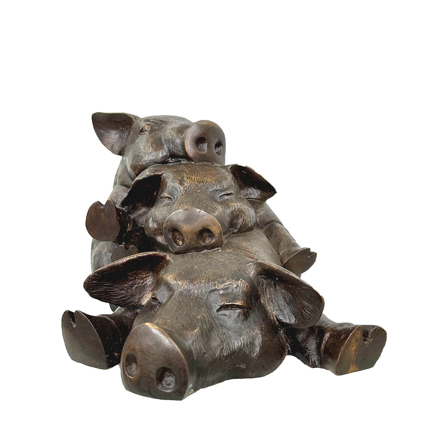 Pile of Piglets Bronze Table-top Statue