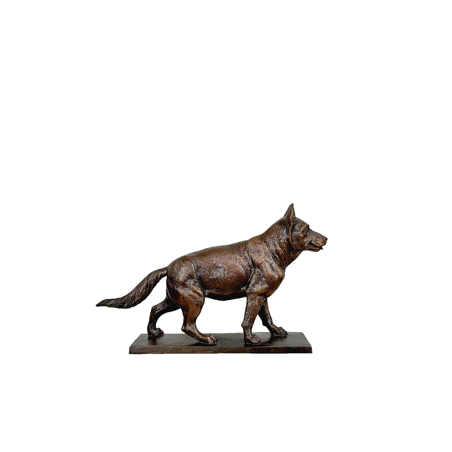 Standing German Shepherd Table-top Bronze Statue
