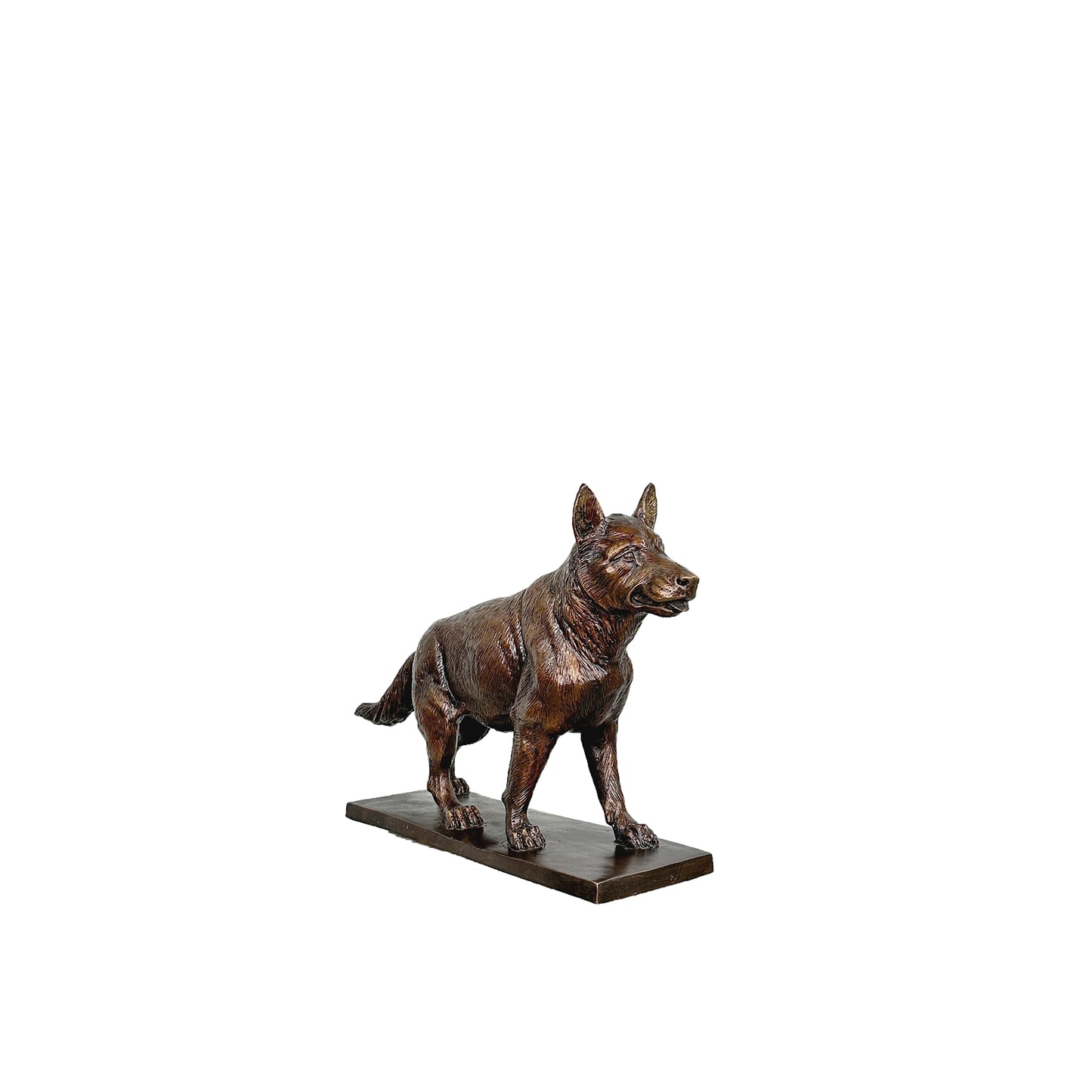 Standing German Shepherd Table-top Bronze Statue