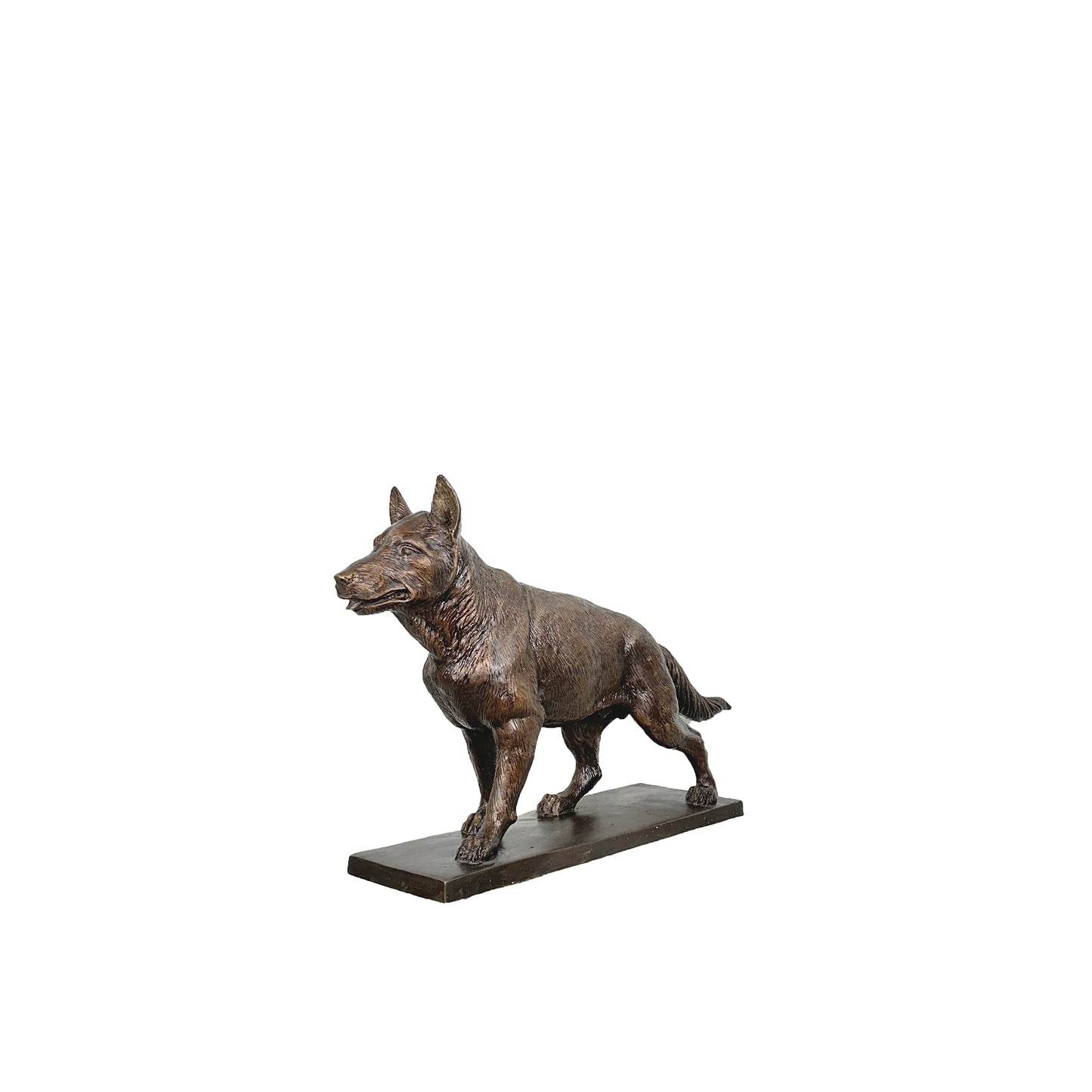 Standing German Shepherd Table-top Bronze Statue