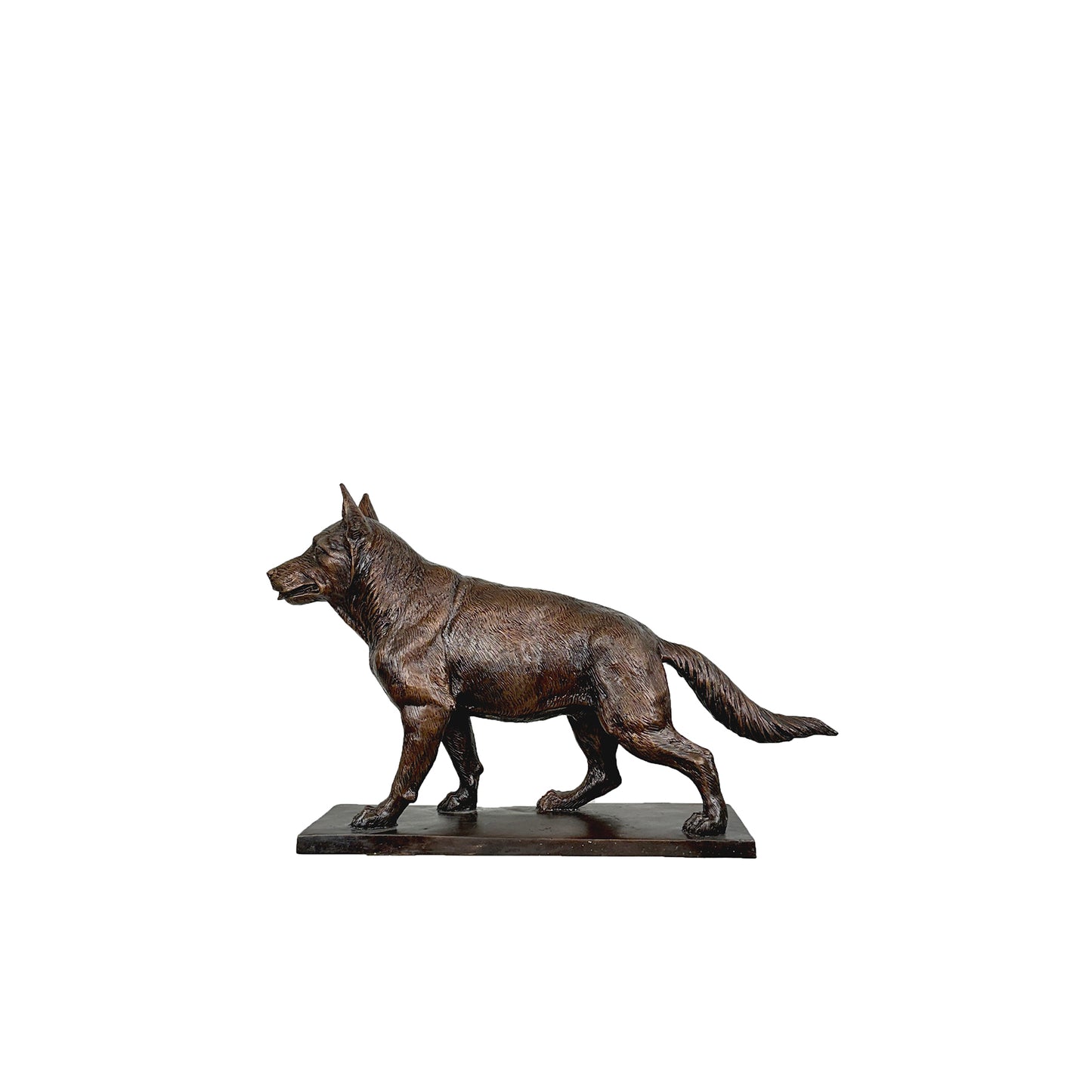 Standing German Shepherd Table-top Bronze Statue