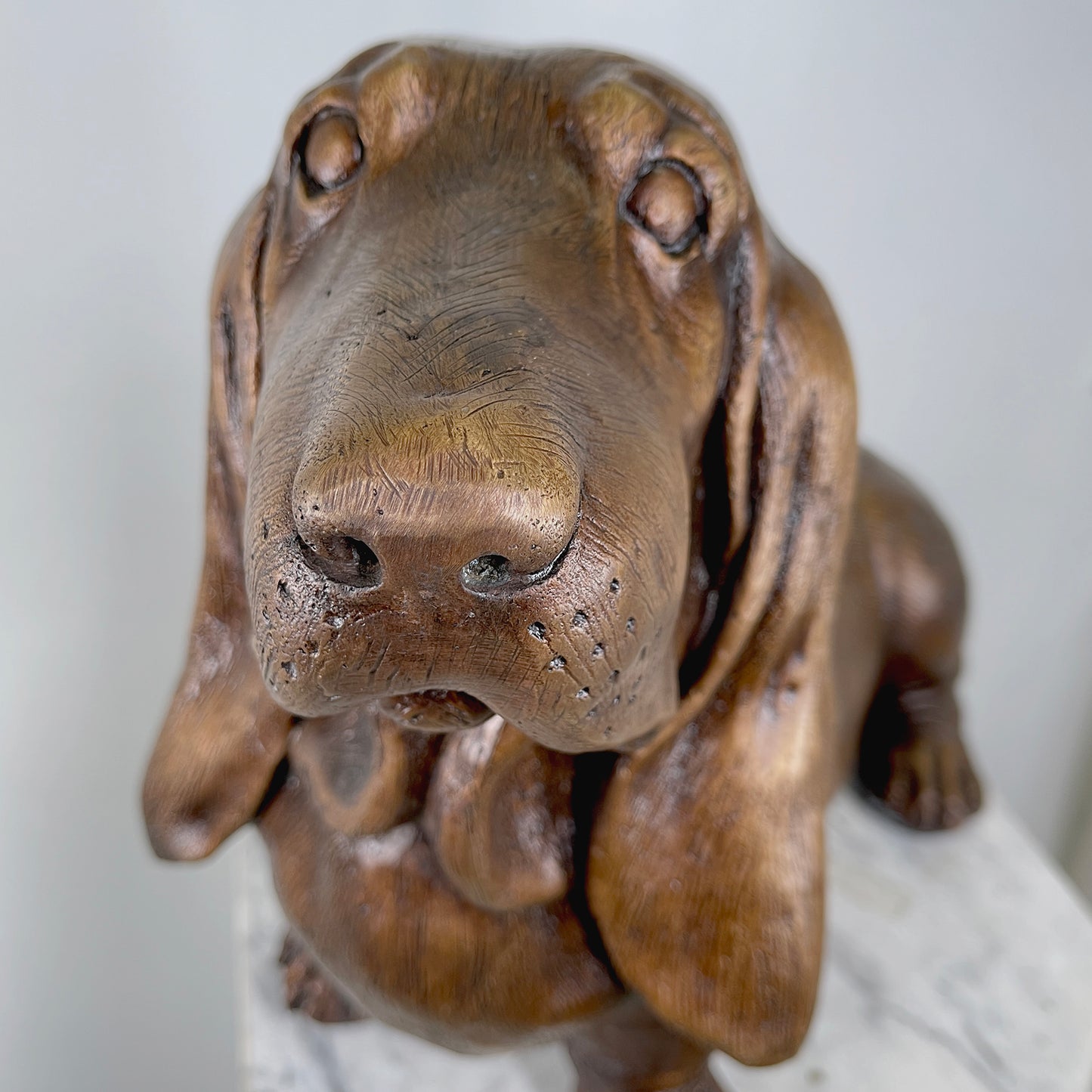 Basset Hound Dog Bronze Statue