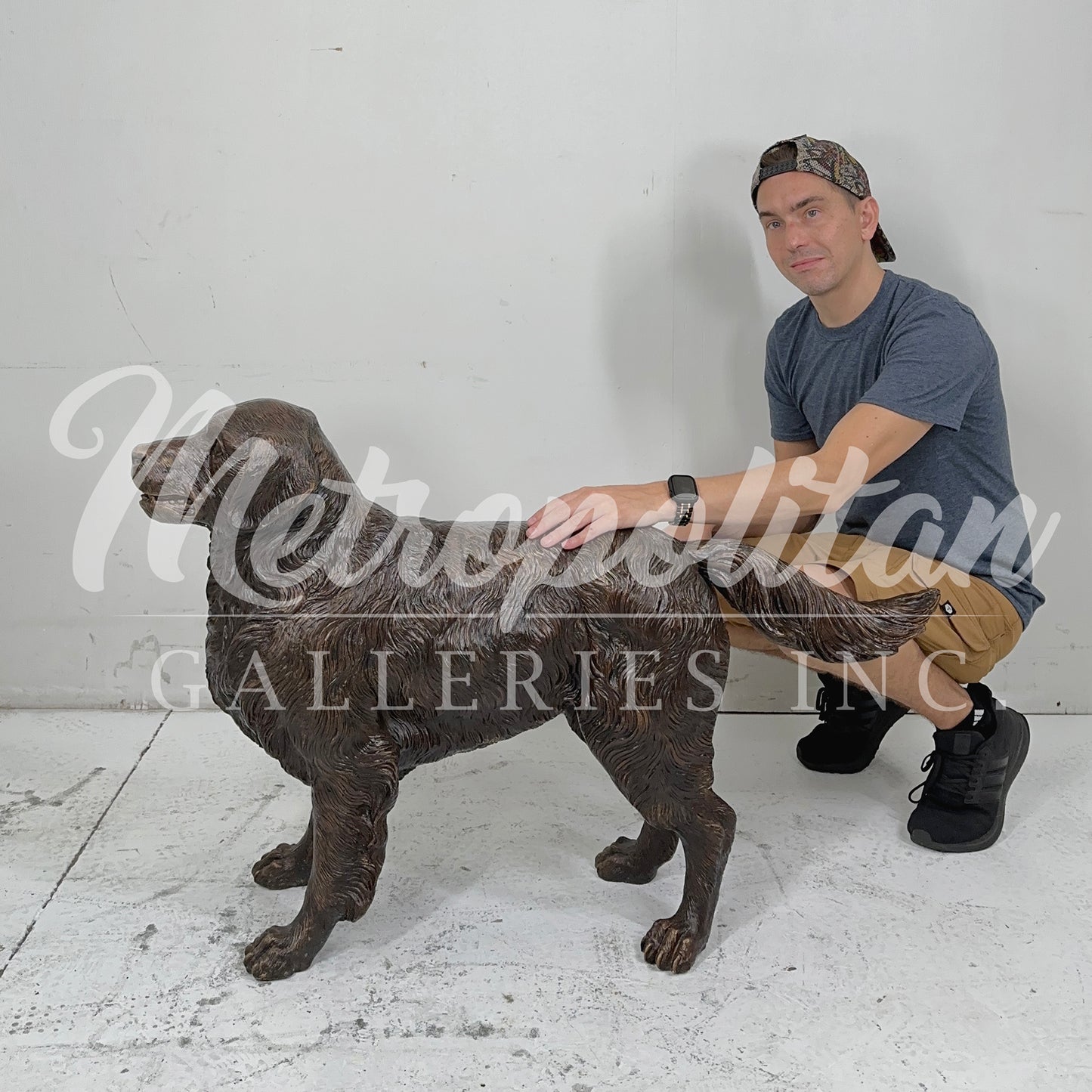 Golden Retriever Bronze Statue
