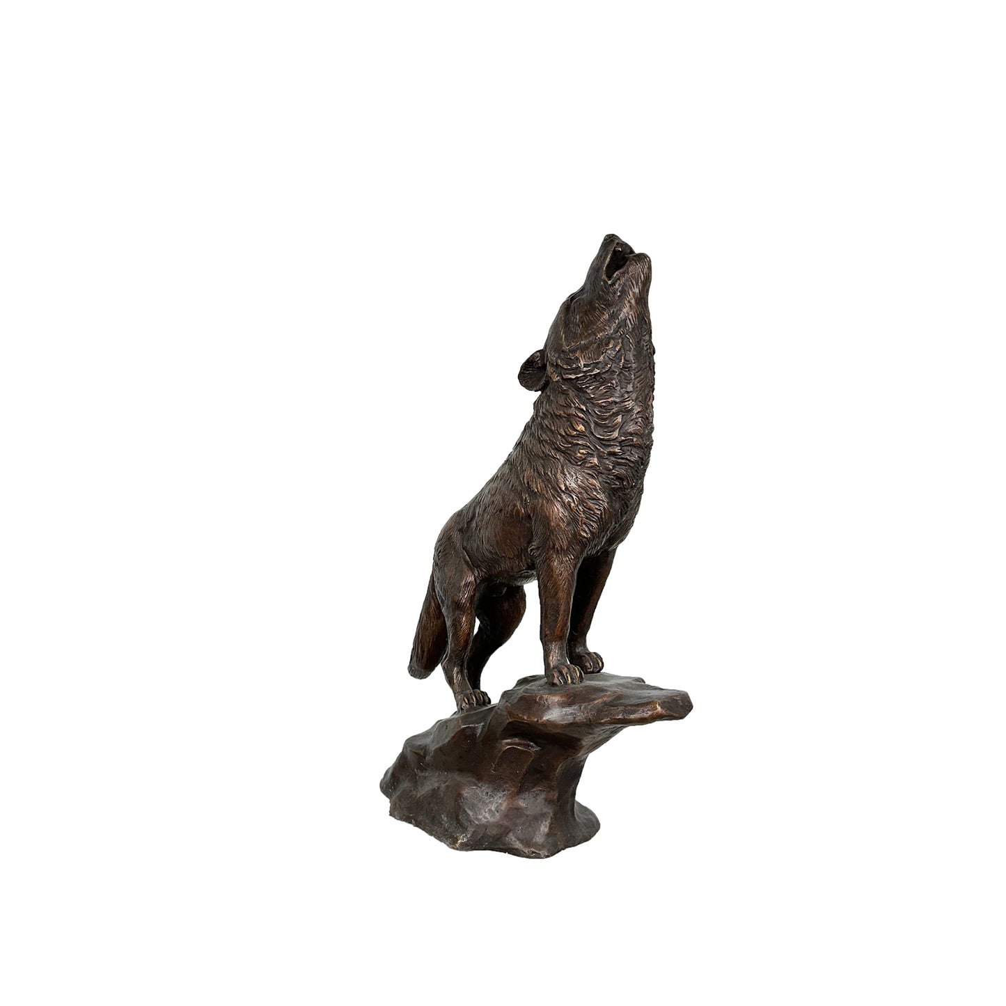 Howling Wolf Table-top Bronze Statue