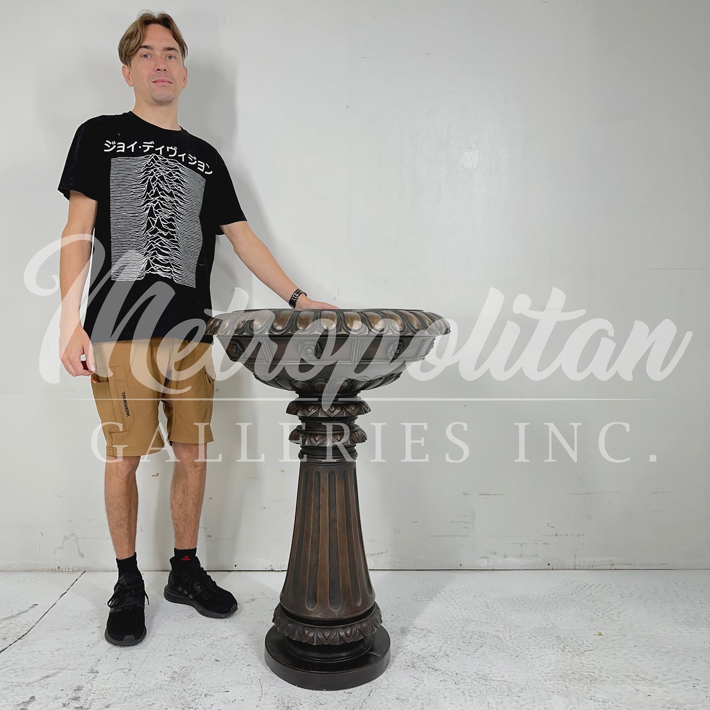 Bronze Birdbath Bowl on Pedestal