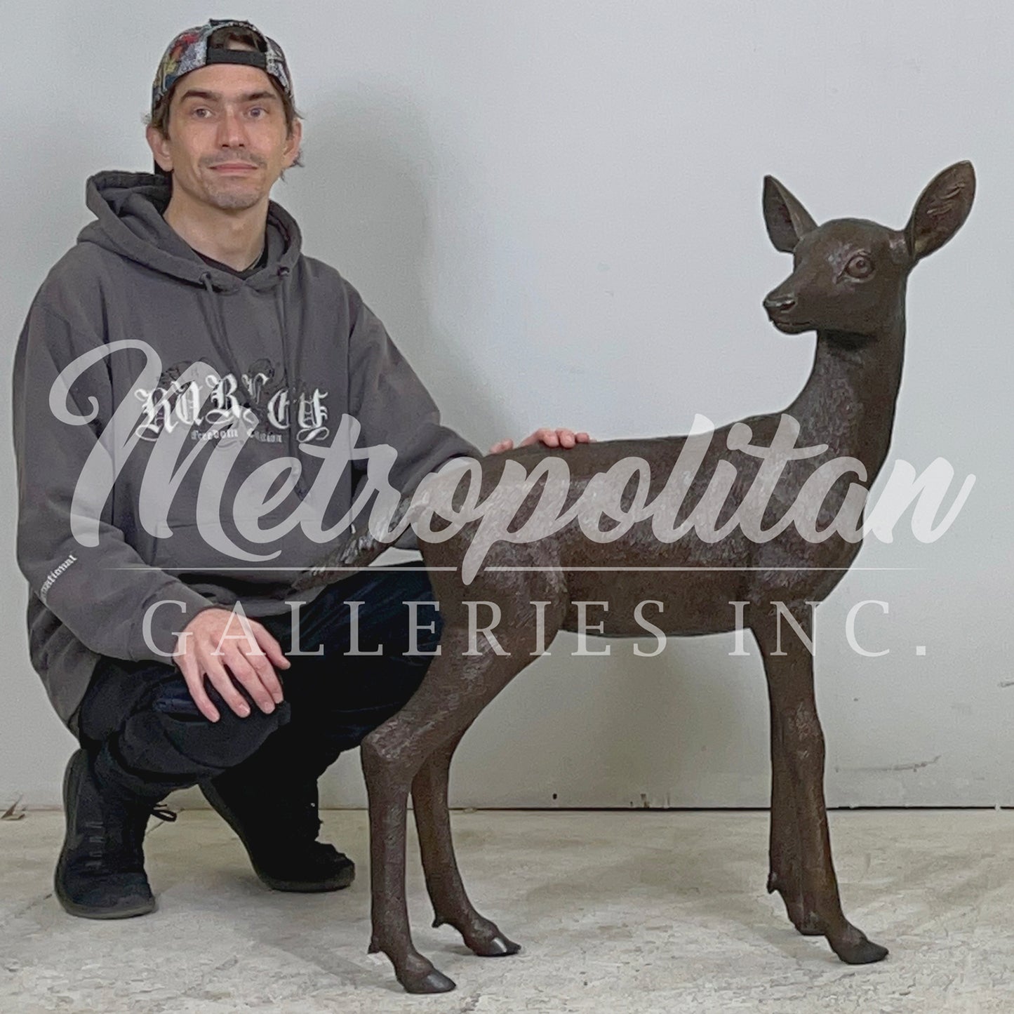 Fawn Bronze Statue - Alice