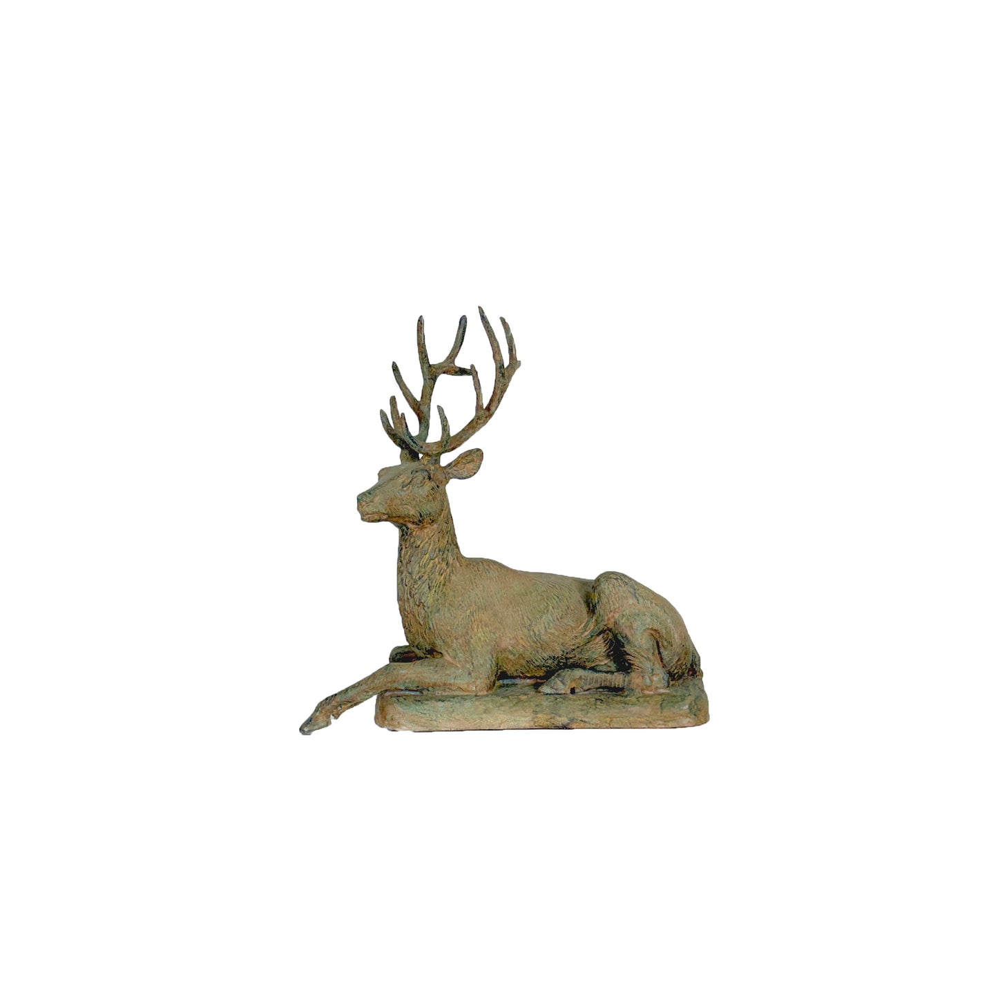 Reclining Deer Table-top Bronze Statue