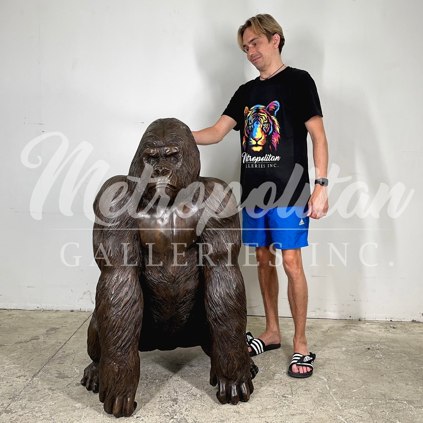 Sitting Gorilla Bronze Statue