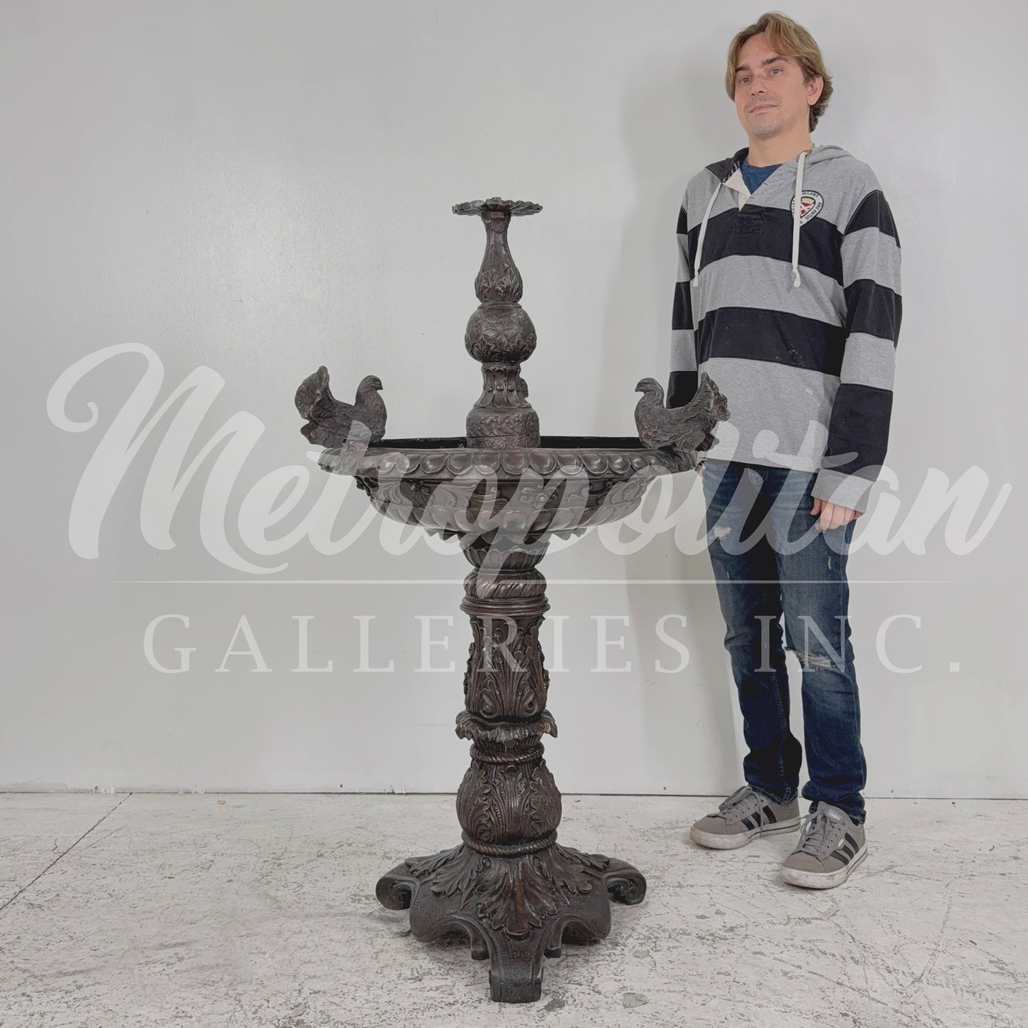 Bronze Fountain with Birds