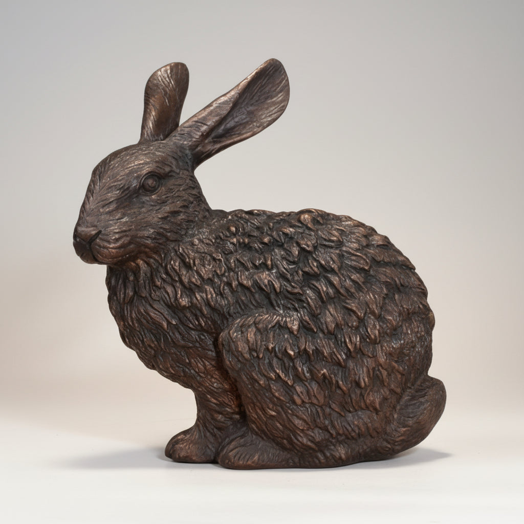 Sitting Hare Table-top Bronze Statue
