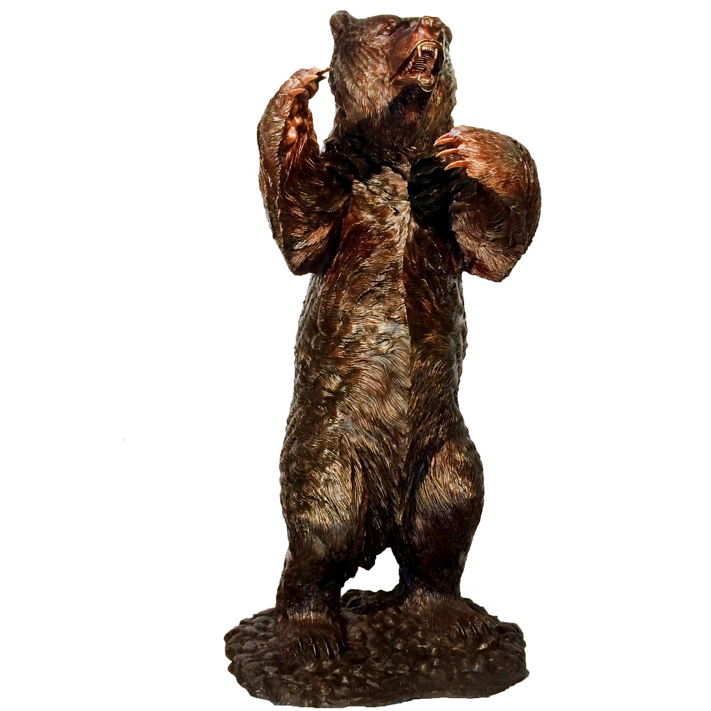 Giant Standing Grizzly Bear Bronze Statue