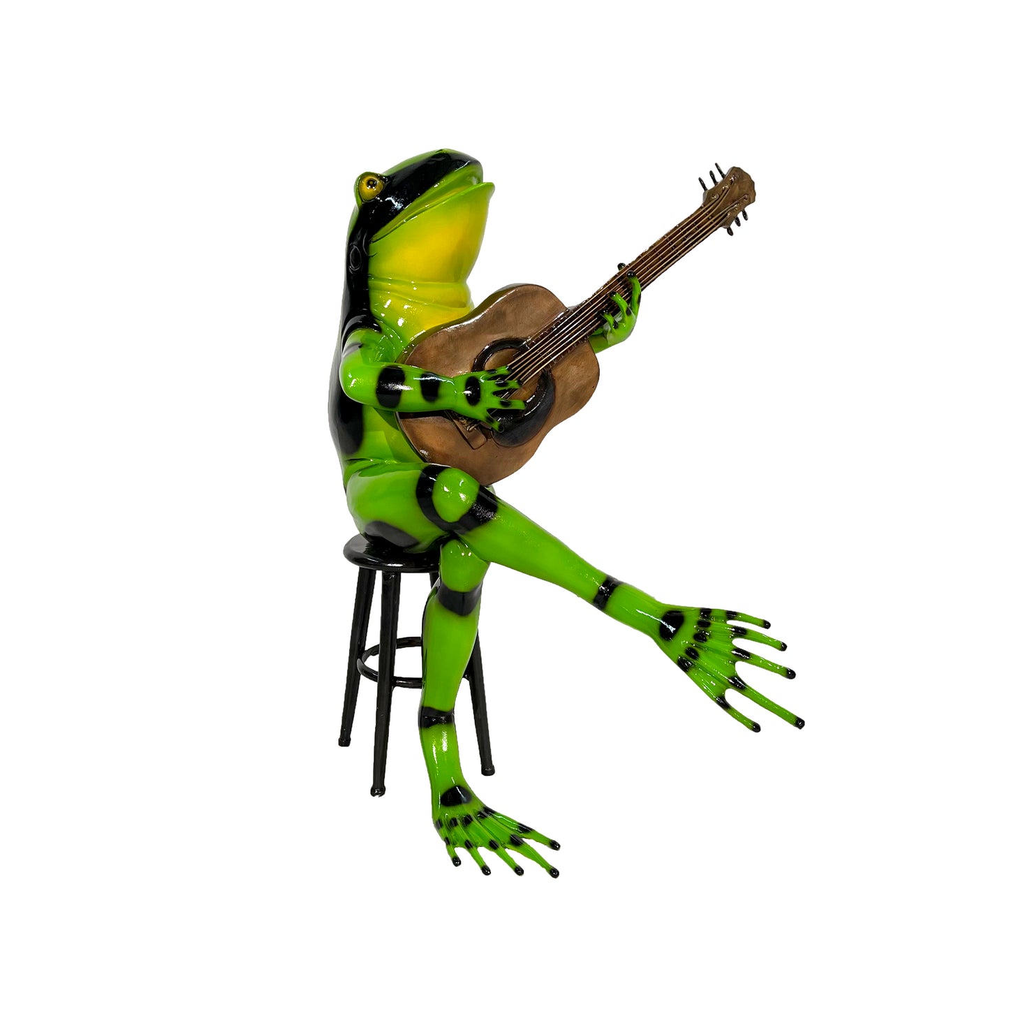 Musical Frog playing Guitar Bronze Statue