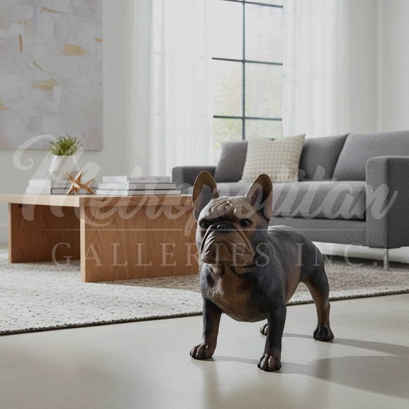 French Bulldog Bronze Statue