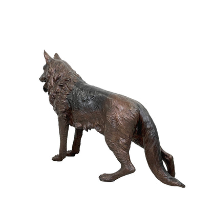 Standing German Shepherd Dog Bronze Statue