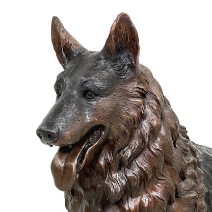 Standing German Shepherd Dog Bronze Statue