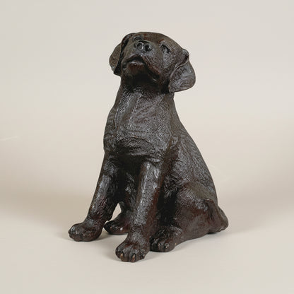 Sitting Lab Puppy Bronze Statue