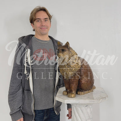 Sitting Cat Bronze Statue