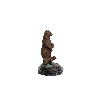 Standing Bear & Cub Table-top Bronze Statue
