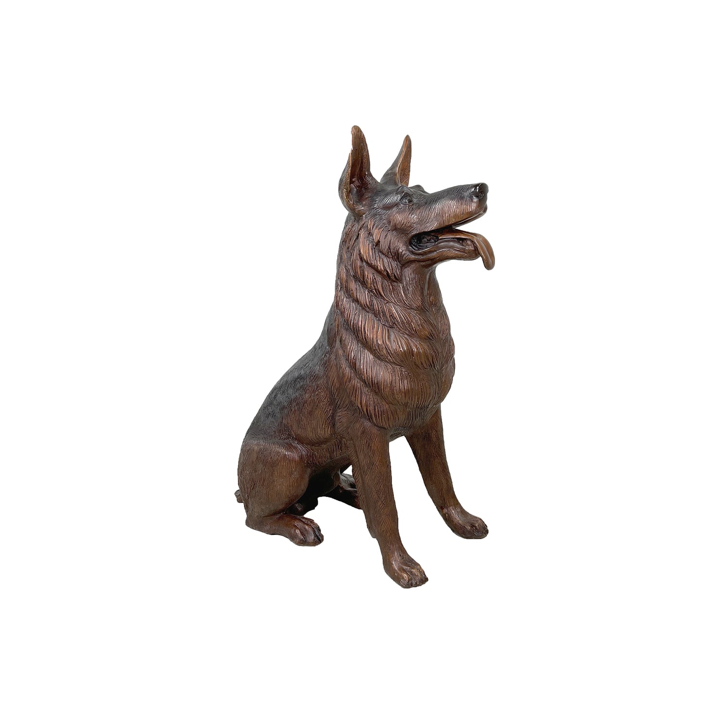 Sitting German Shepherd Bronze Statue