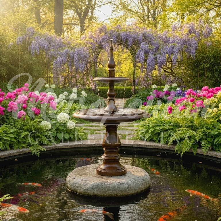 Contemporary Two Tier Bronze Fountain