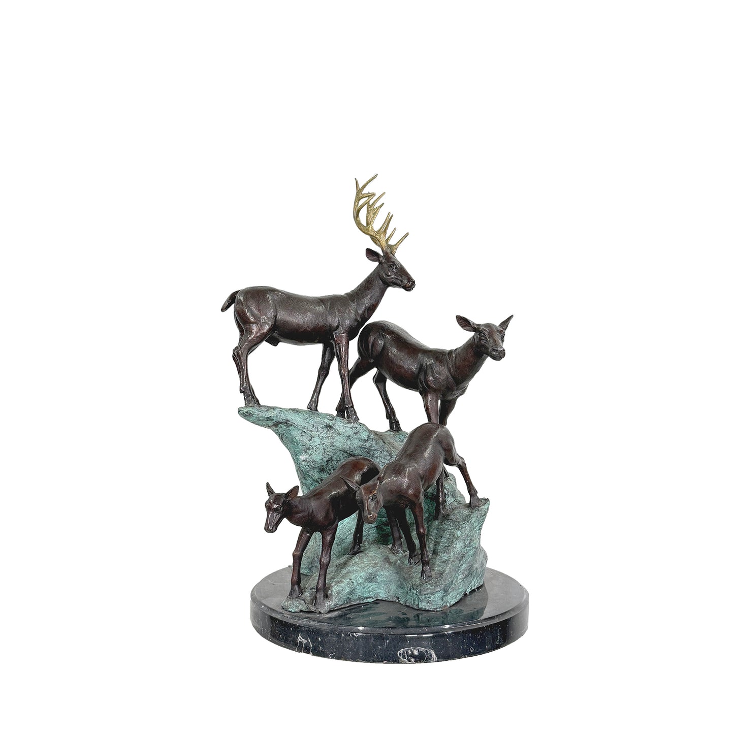 Deer Family Table-top Bronze Statue