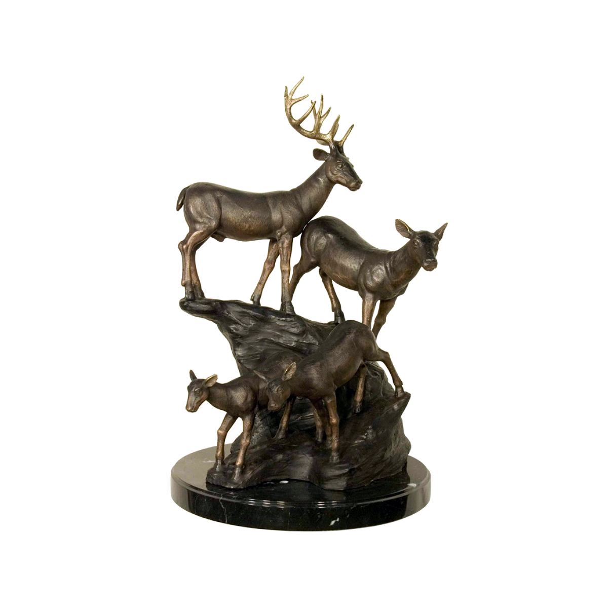 Deer Family Table-top Bronze Statue