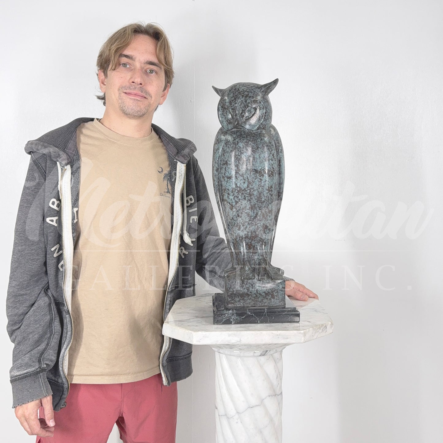 Contemporary Owl Table-top Bronze Statue