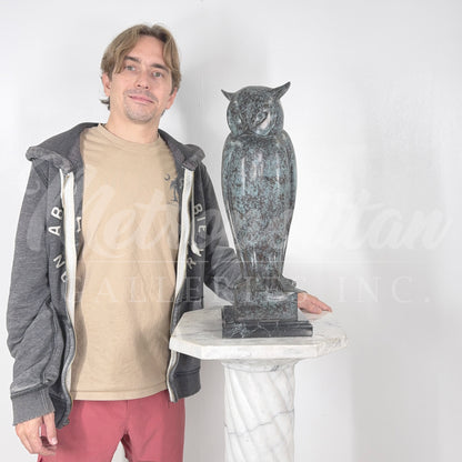 Contemporary Owl Table-top Bronze Statue
