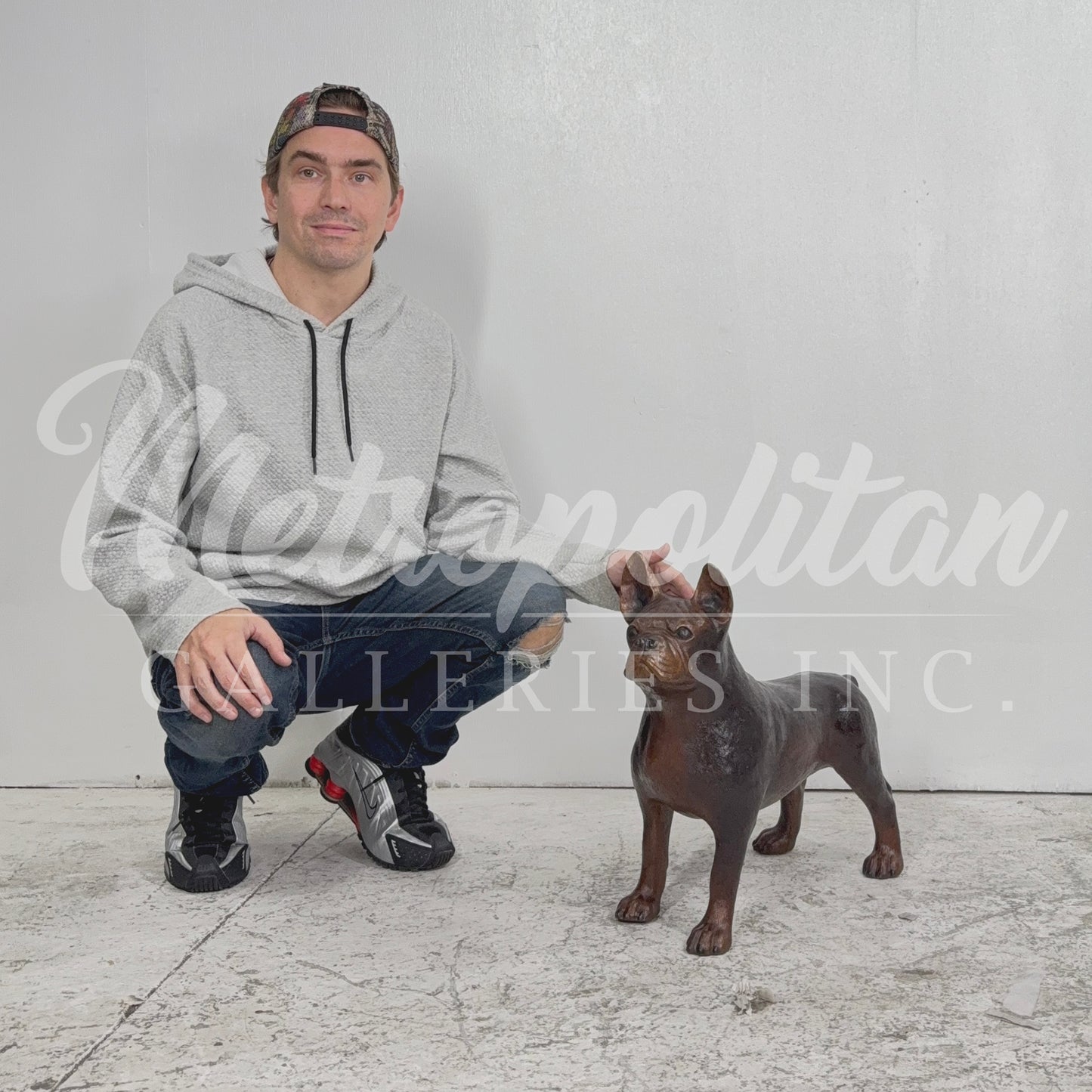 French Bulldog Bronze Statue