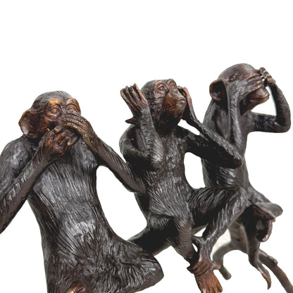 Three Wise Monkeys Table-top Bronze Statue