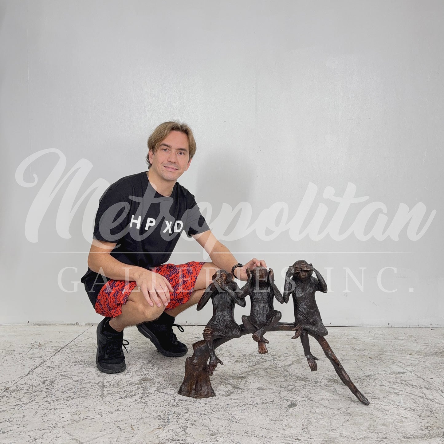 Three Wise Monkeys Table-top Bronze Statue