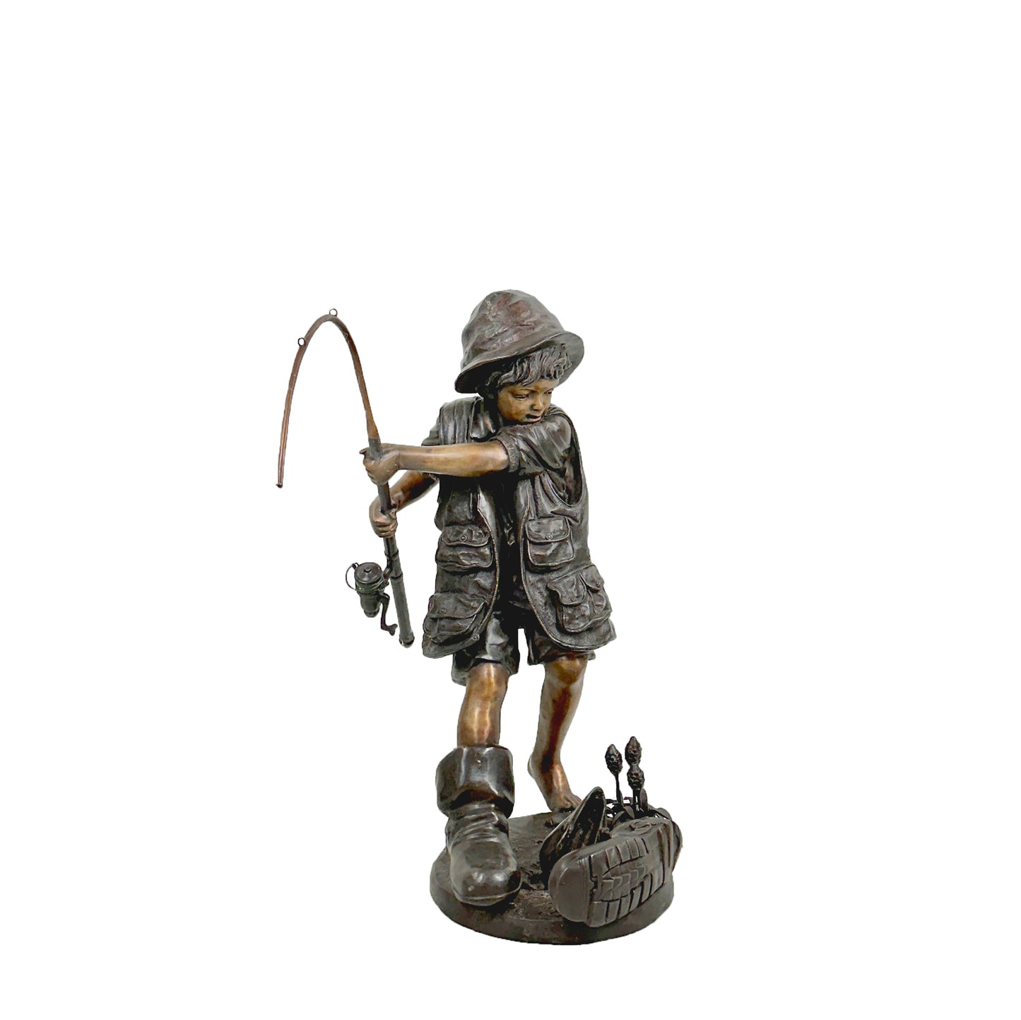 Little Boy Fishing Bronze Sculpture