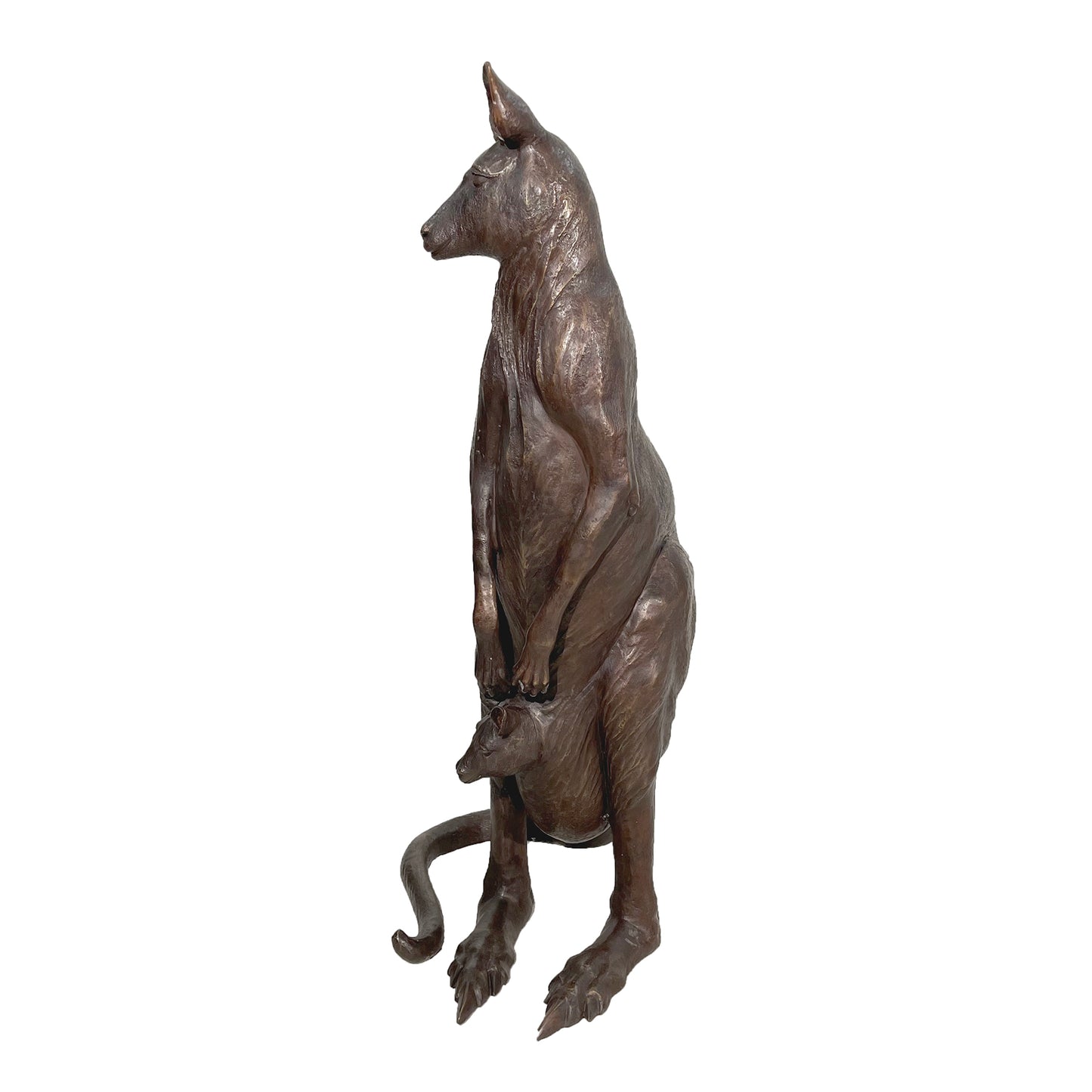 Mother Kangaroo with Baby Bronze Statue