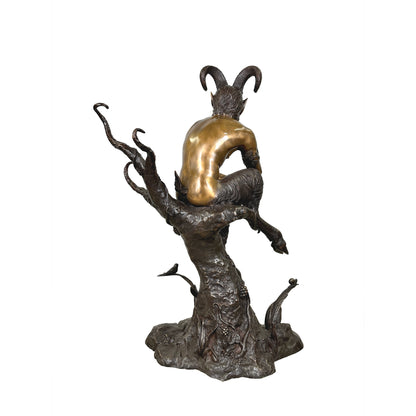 Mythological Pan with Panpipes Bronze Statue