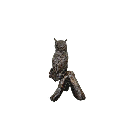 Owl on Tree Branch Bronze Statue