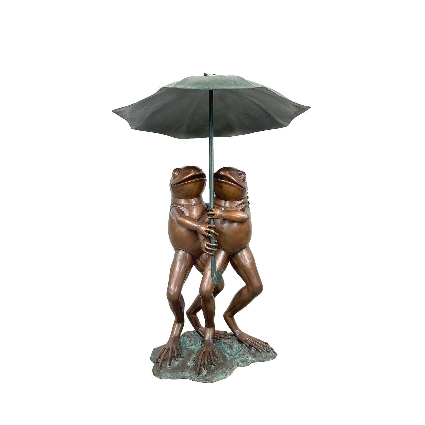 Frogs holding Umbrella Bronze Fountain Statue