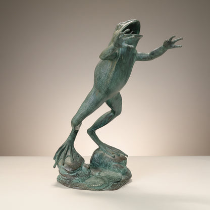 Jumping Frog Fountain Bronze Statue