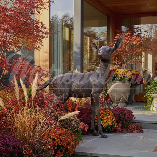 Fawn Bronze Statue - Alice