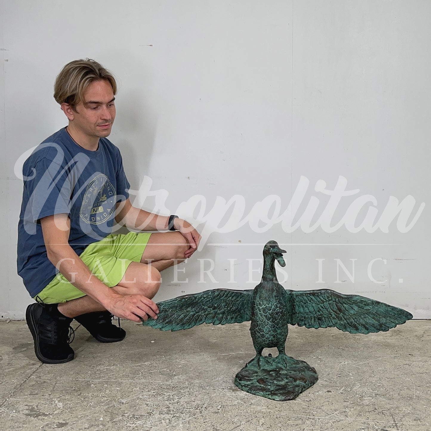 Standing Duck Bronze Fountain Statue