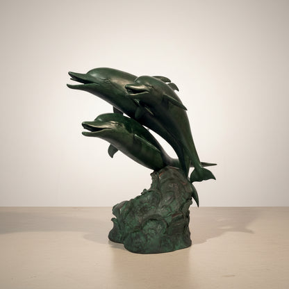 Three Dolphins Fountain Bronze Statue