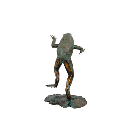 Large Jumping Frog Bronze Fountain