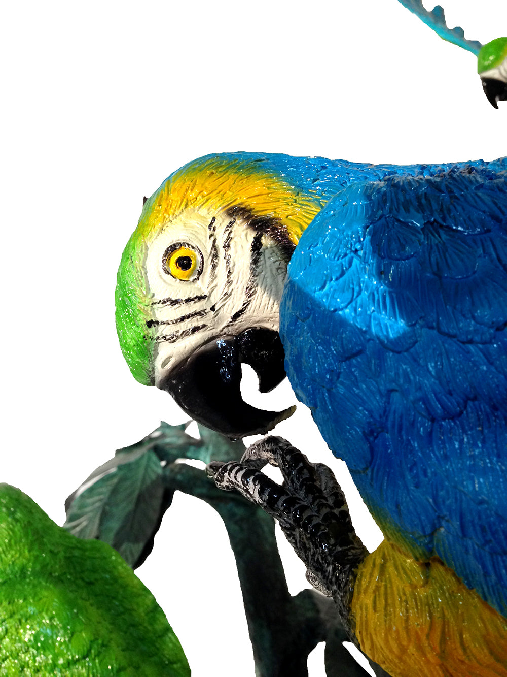 Colorful Parrots in Tree Bronze Statue