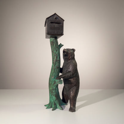 Standing Bear Bronze Statue Mailbox