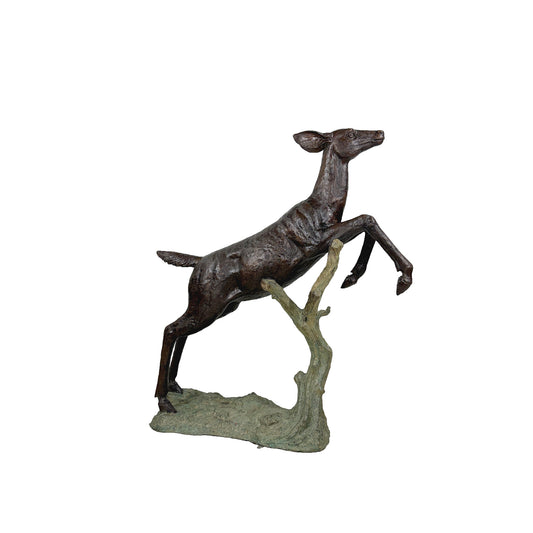 Leaping Fawn Bronze Statue