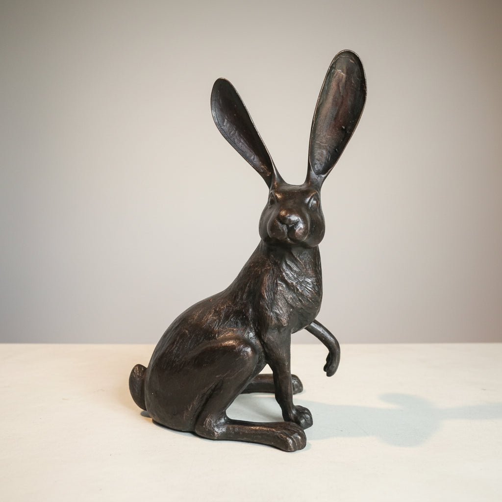Sitting Rabbit Table-top Bronze Statue