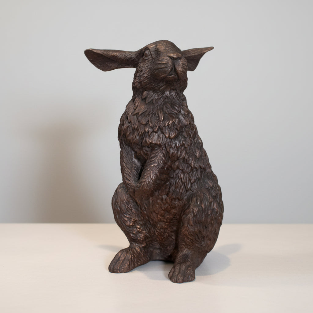 Standing Hare Table-top Bronze Statue