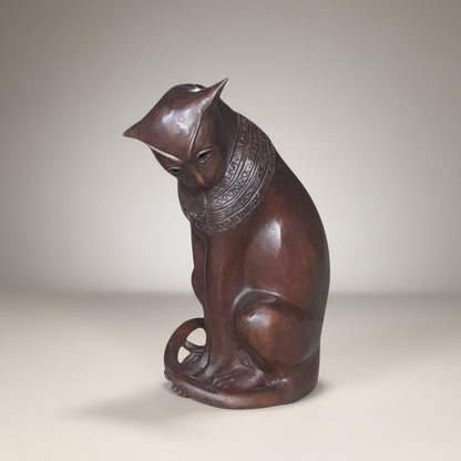Egyptian Cat Bronze Statue Table-Top Sculpture